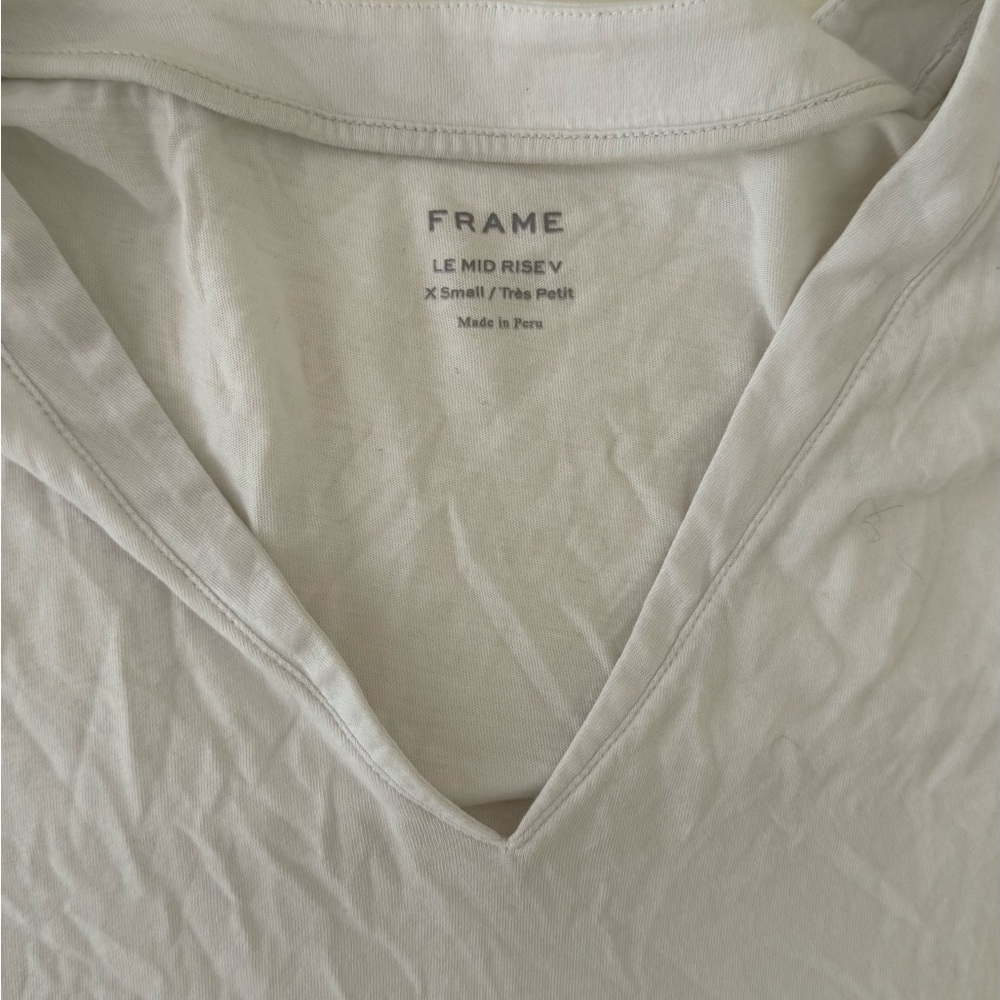 Frame Denim Cream Short Sleeve Tee